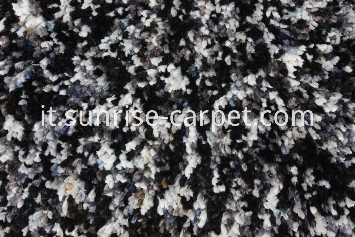 Micorfiber Shaggy Rug with Black & Grey Color